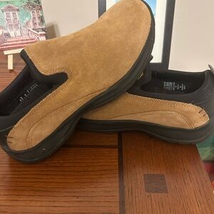 Lands' End Women's Tan Suede Slip-On Loafers